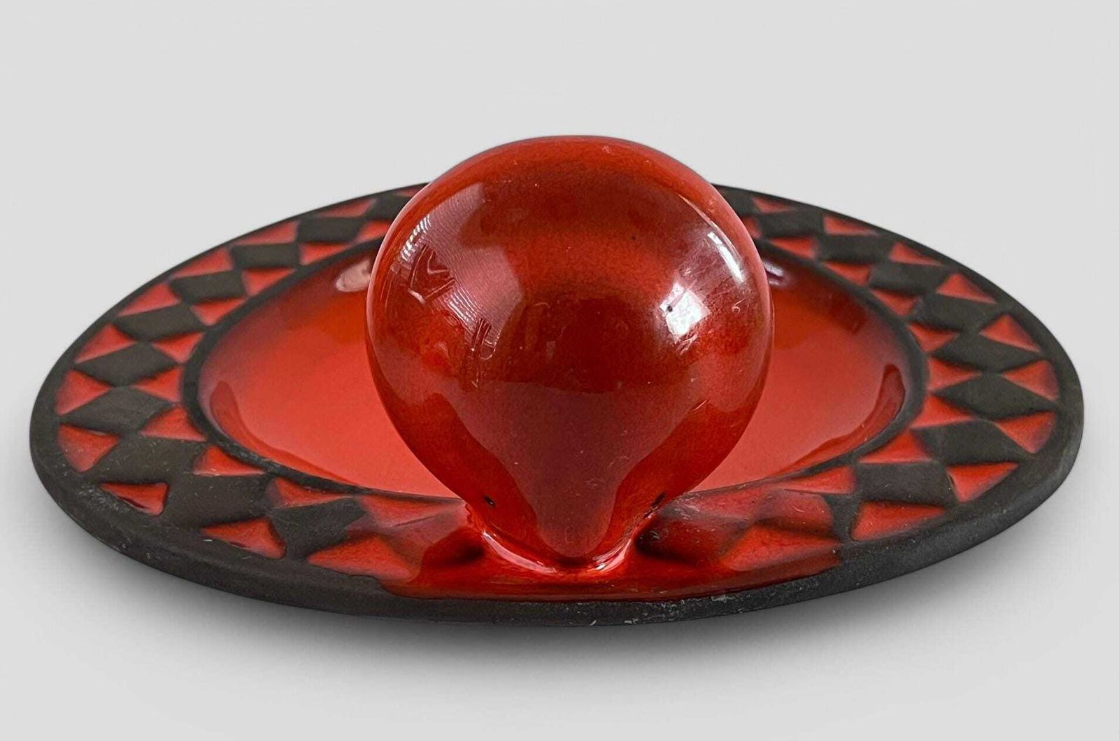 Mid Century Danish Glazed Red Ceramic Wall Sconce / Candle Holder By Frank Rasmussen For Frank Keramik Denmark photo vintage