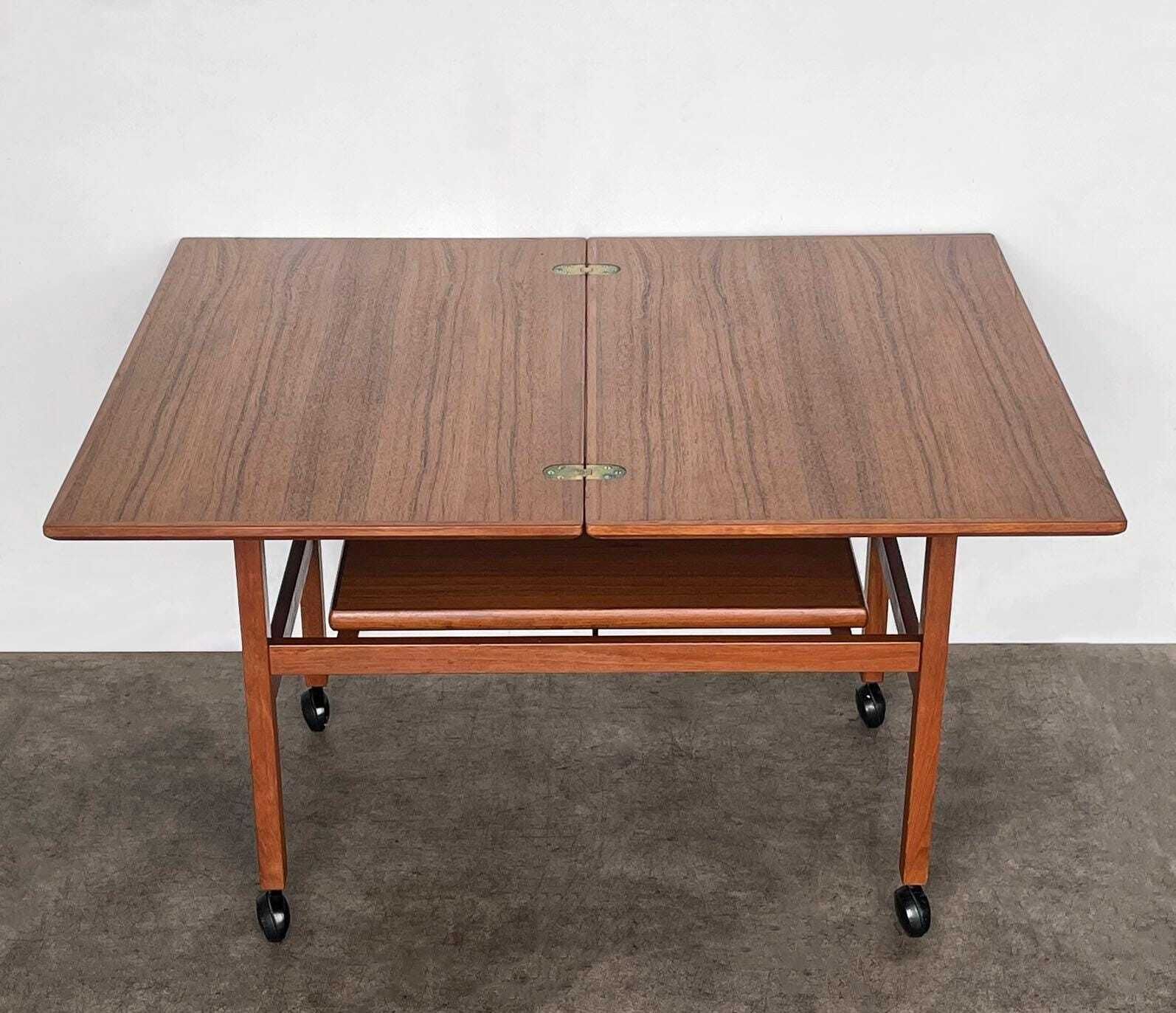 Rare Mid Century Danish Teak Bar Trolley By Andreas Hansen For Arrebo Mobler