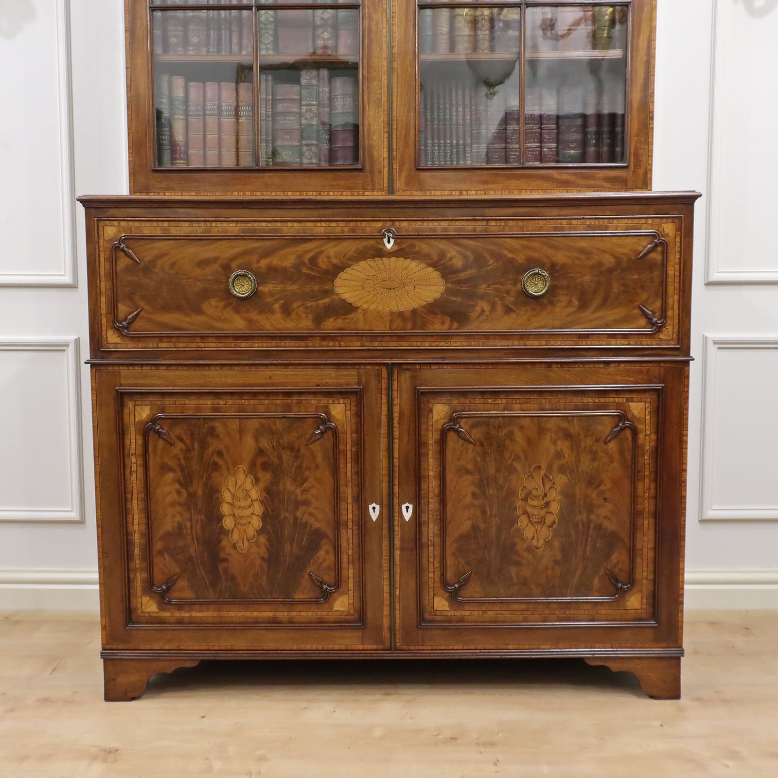 Georgian Mahogany Secretaire Bookcase Attributed To Gillows photo for sale