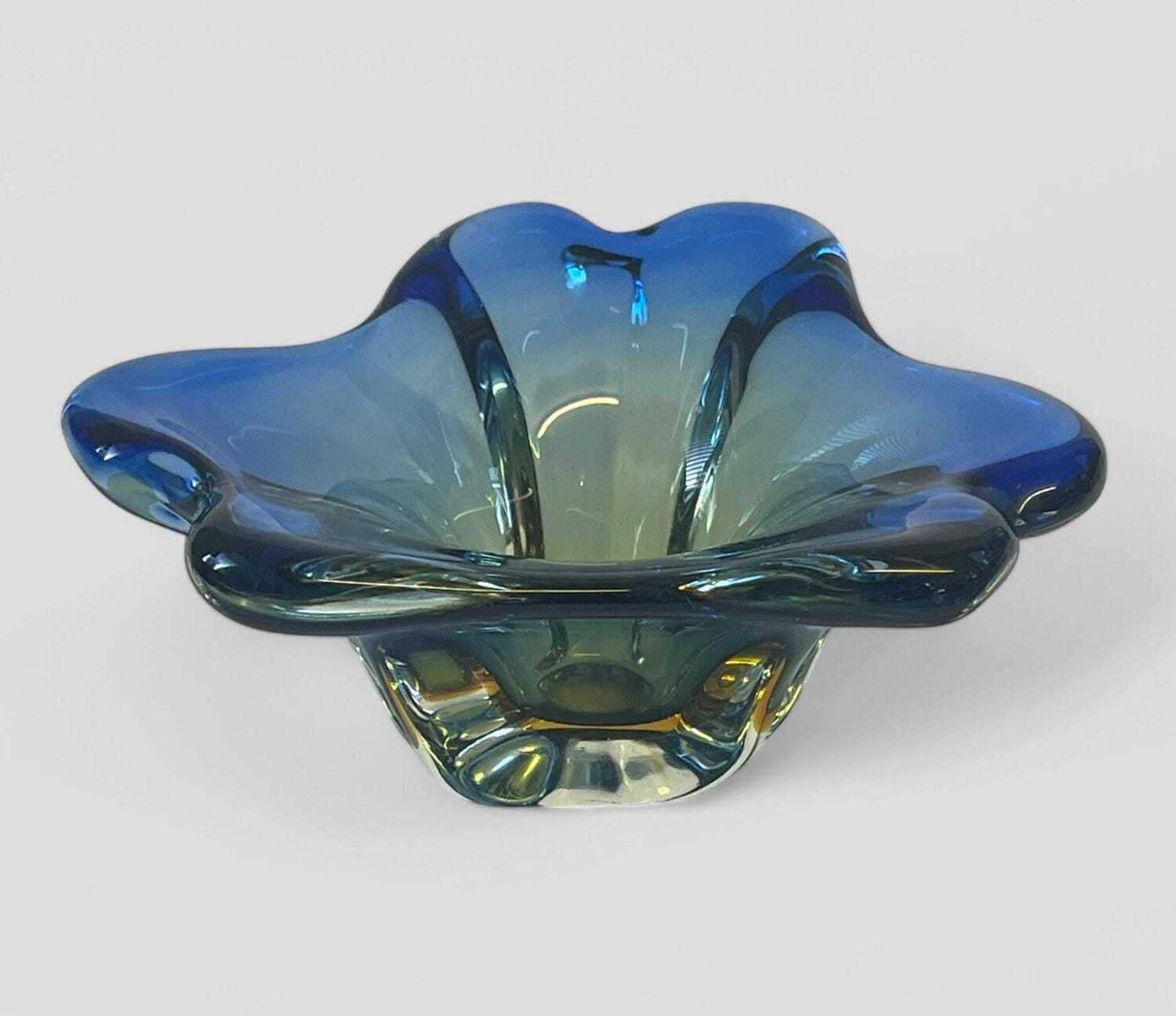 Mid Century Glass Bowl / Ashtray By Hana Machovska For Mstisov Czech Glass photo for sale