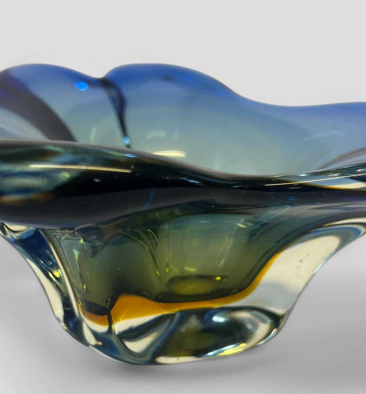 Mid Century Glass Bowl / Ashtray By Hana Machovska For Mstisov Czech Glass photo vinterior