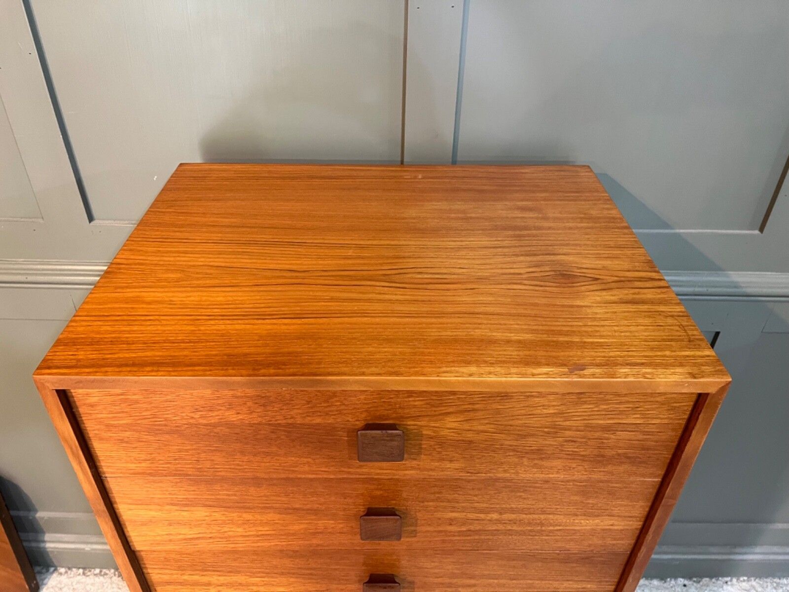 Teak Chest Of Drawers Mid 20th C 6 Drawer Chest Danish Style photo vintage
