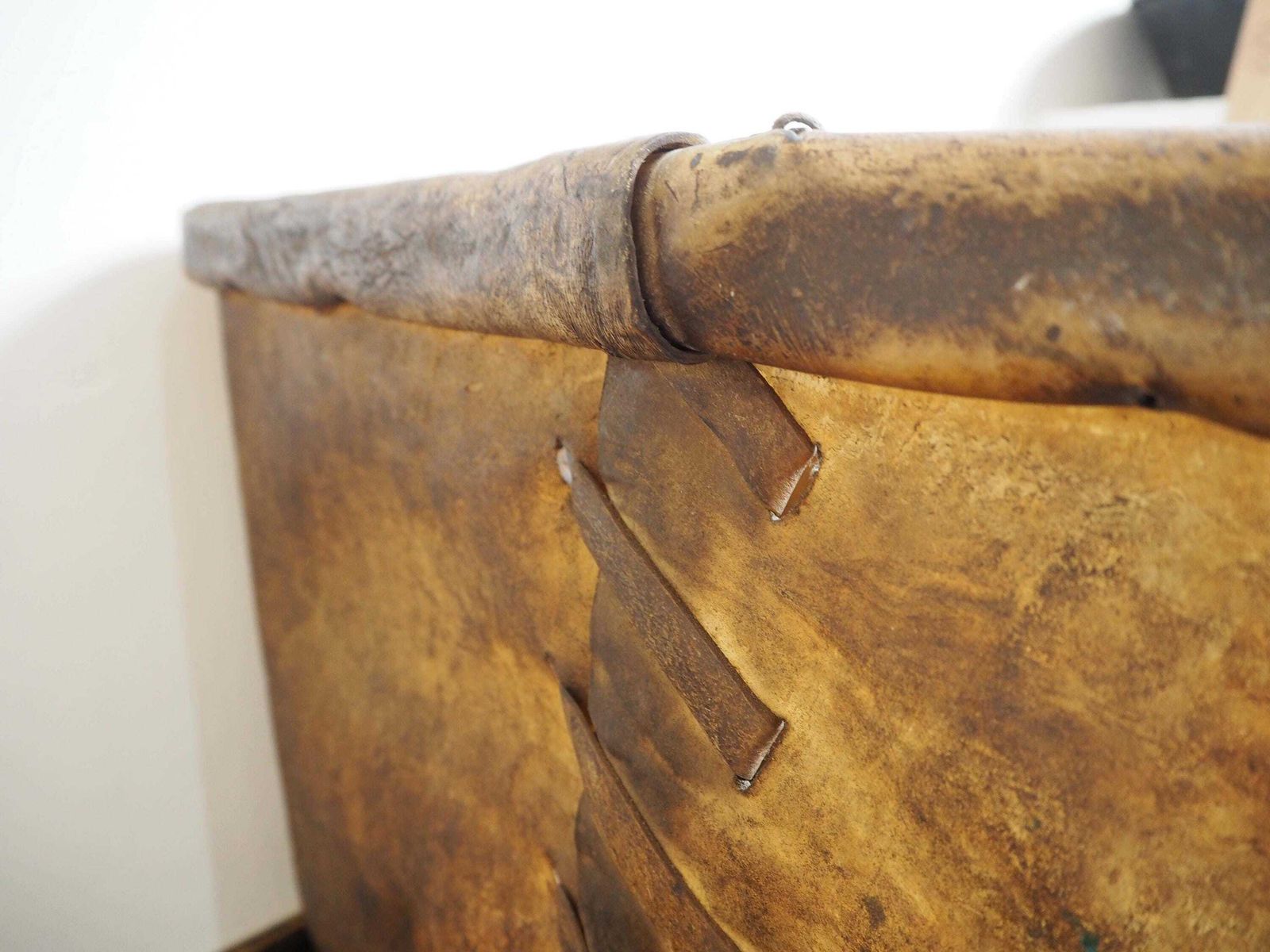 Antique Vintage 19th Century Buffalo Rawhide Mill Bucket / Industrial Factory Bin (Sold Individually) photo Home Decor