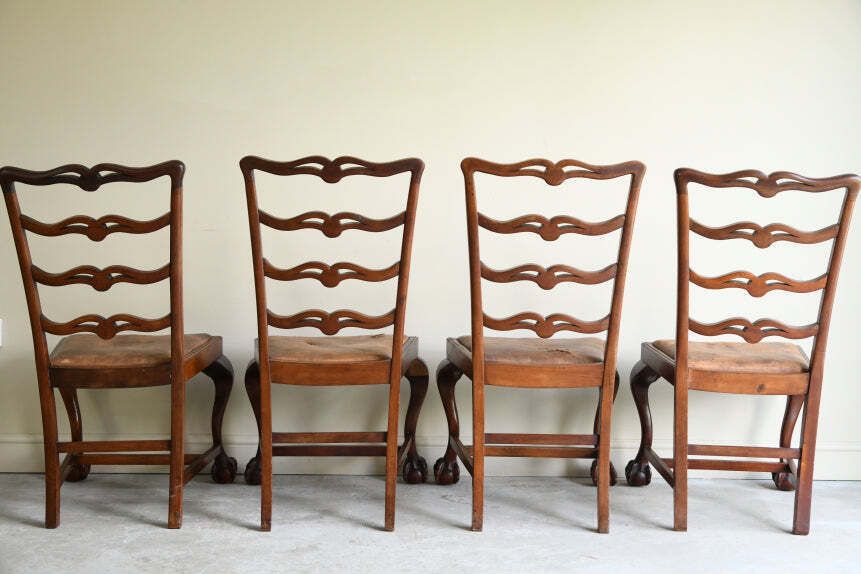 Furniture Set 6 Georgian Style Mahogany Dining Chairs photo