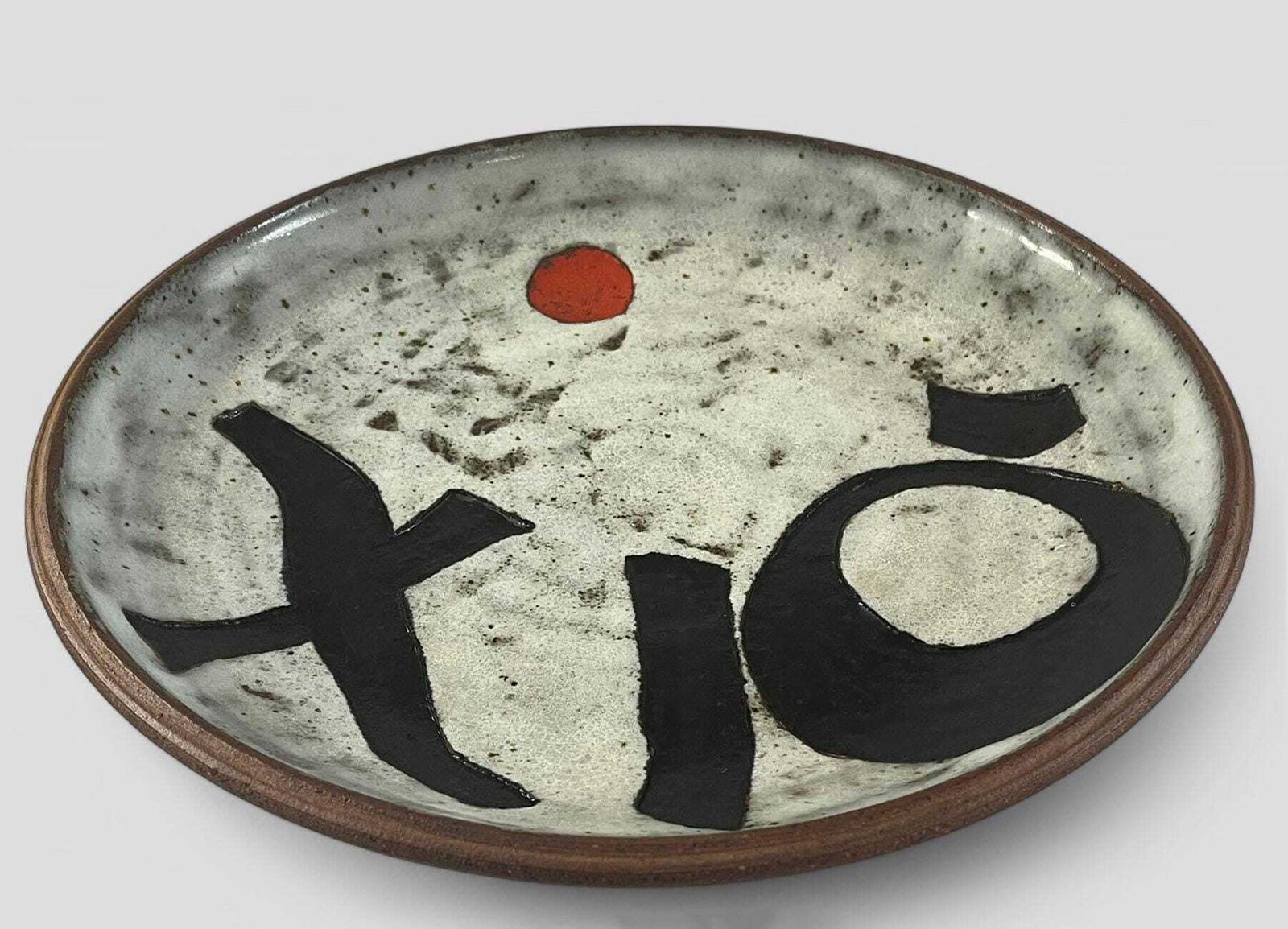 Large Mid Century Danish Ceramic Decorative Wall Plate By Jorgen Finn Petersen (Jfp) For Bornholm Denmark photo furniture