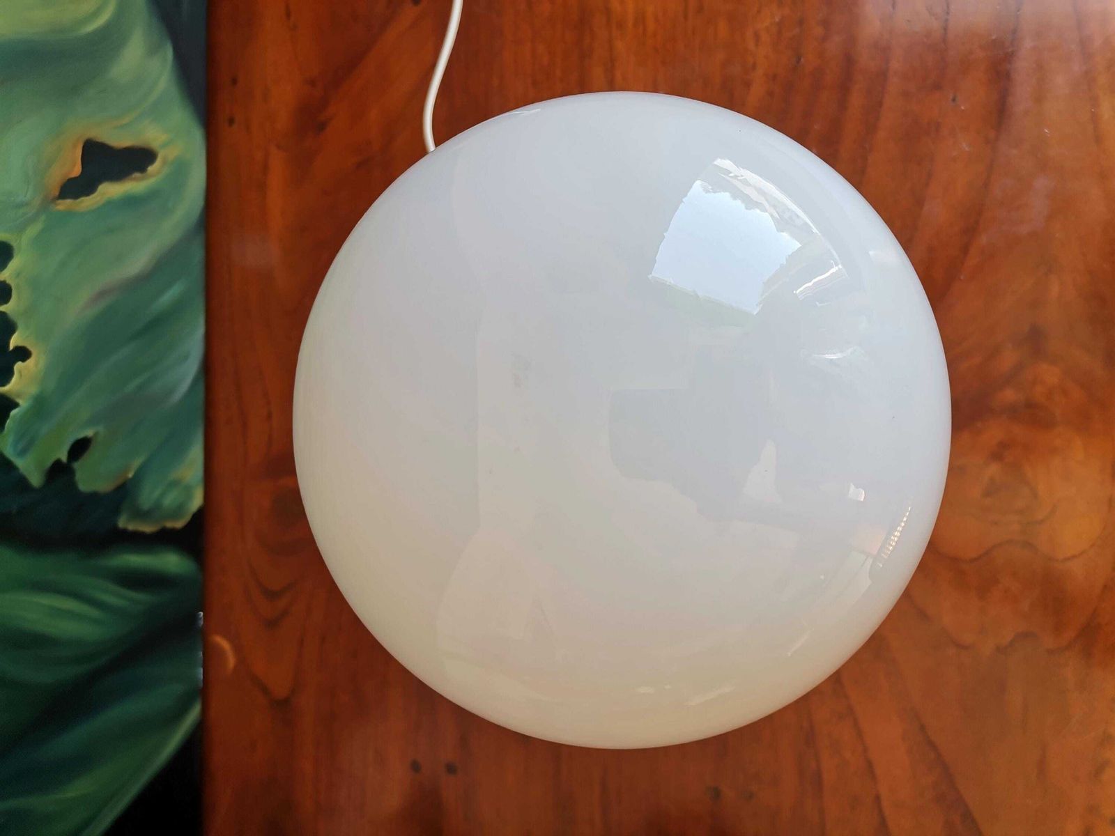 Opaline Glass Space Age Bedside Lamp / Mushroom Table Lamp / 60s 70s Yugoslavia photo 182.0