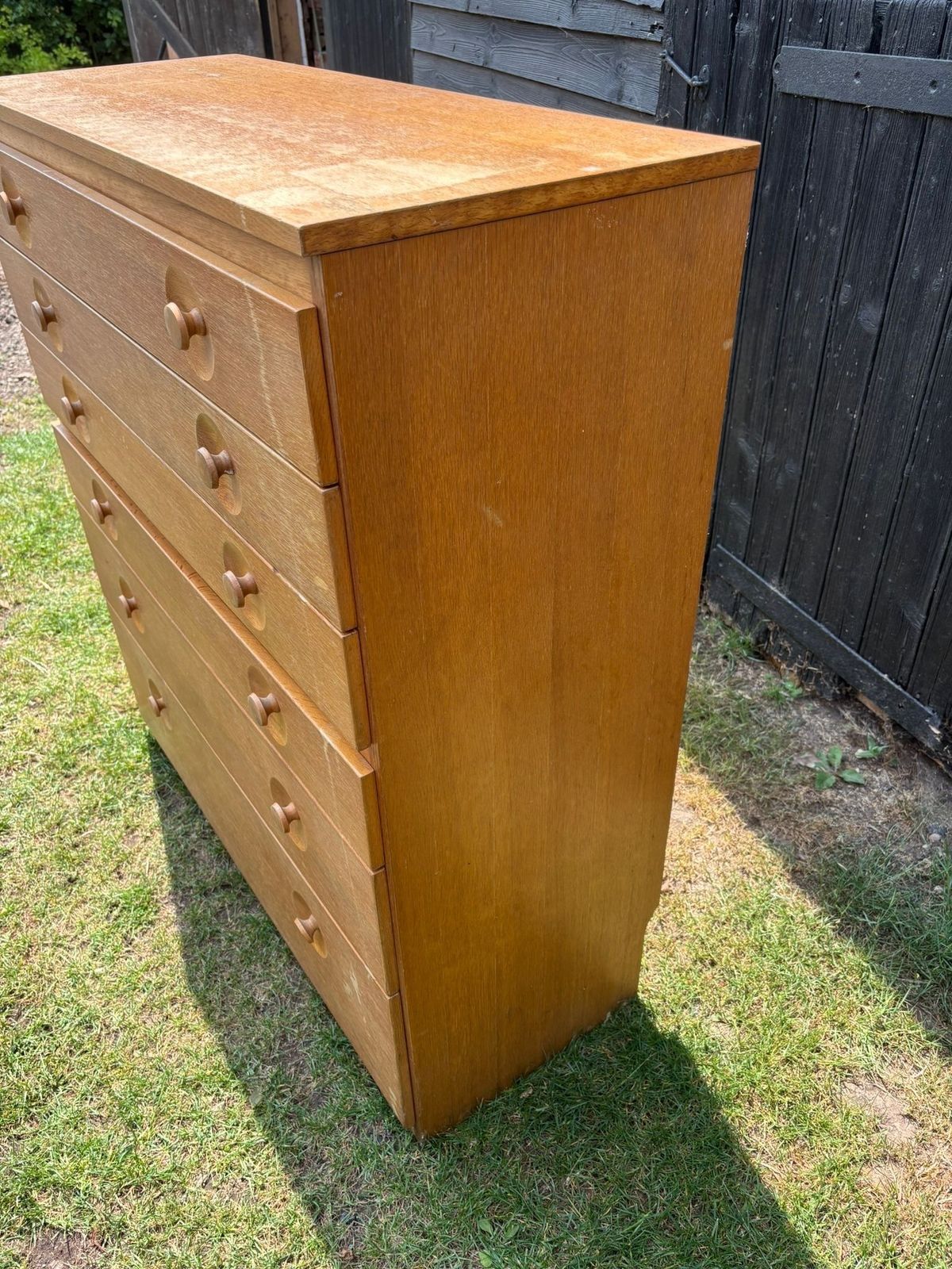 Meredew Mid Century Blond Oak Large Chest Of Drawers photo Furniture
