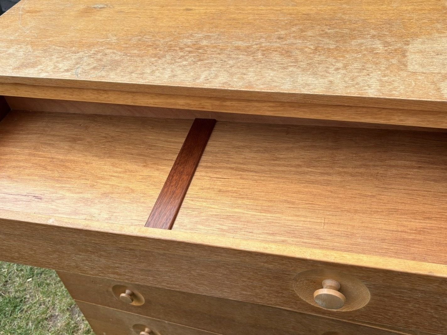 photo furniture Meredew Mid Century Blond Oak Large Chest Of Drawers