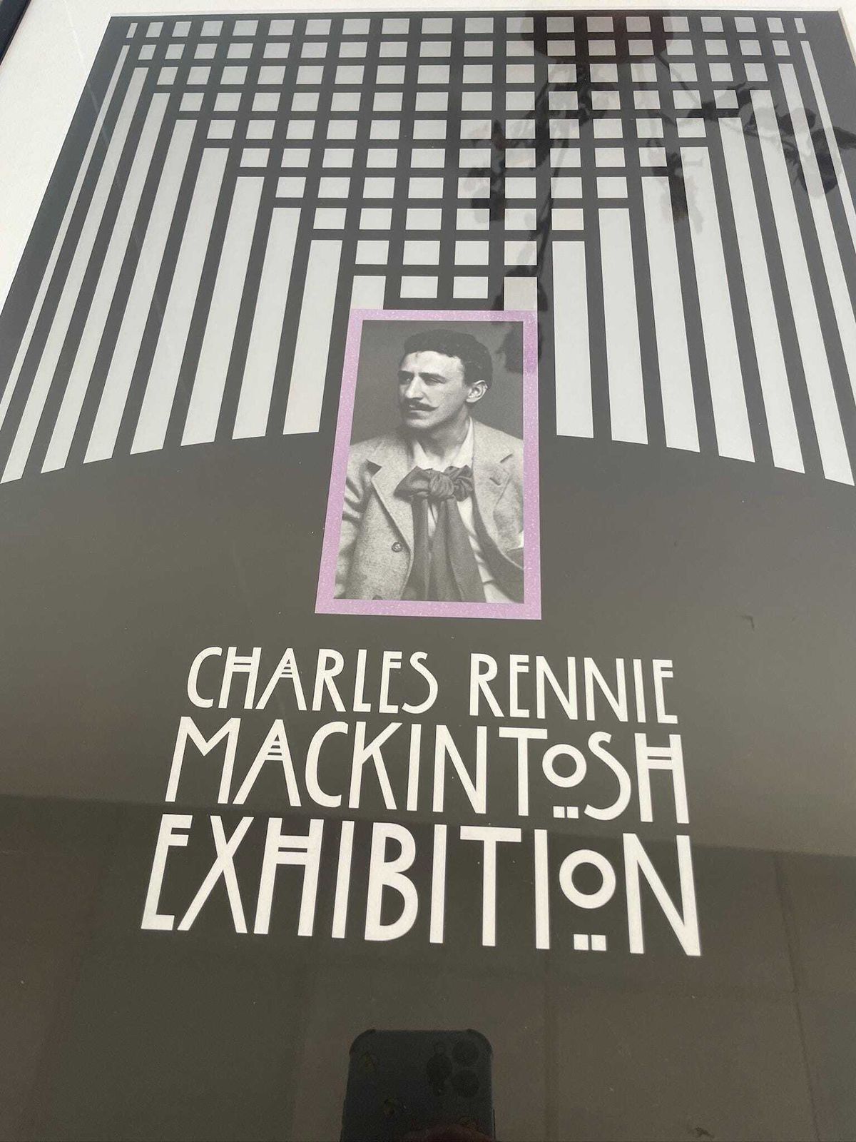 Vintage 1996 Charles Rennie Mackintosh Exhibition Poster From Mclellan Galleries Glasgow photo vinterior