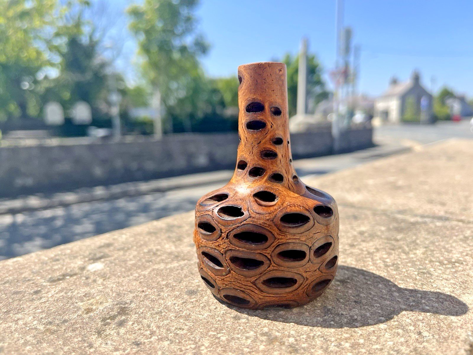 Superb Mid Century Brutalist Banksia Nut Australian Decorative Turned Treen Vase photo Home Decor