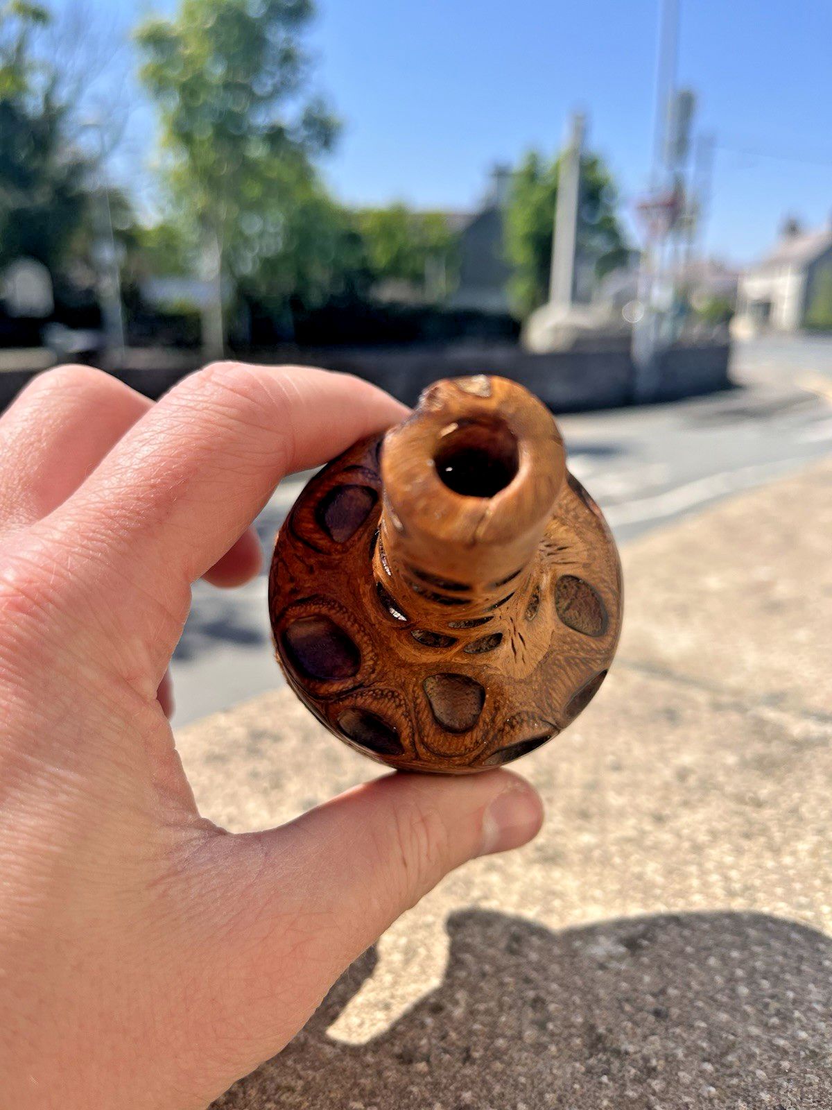 Superb Mid Century Brutalist Banksia Nut Australian Decorative Turned Treen Vase photo buy