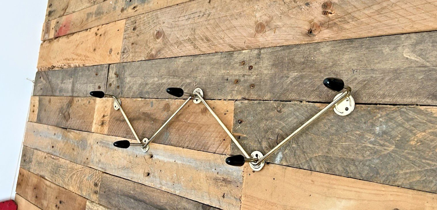 Large Mid Century 70s Black Bullet Wall Coat Hat Hook Stand Retro Sputnik Atomic photo buy
