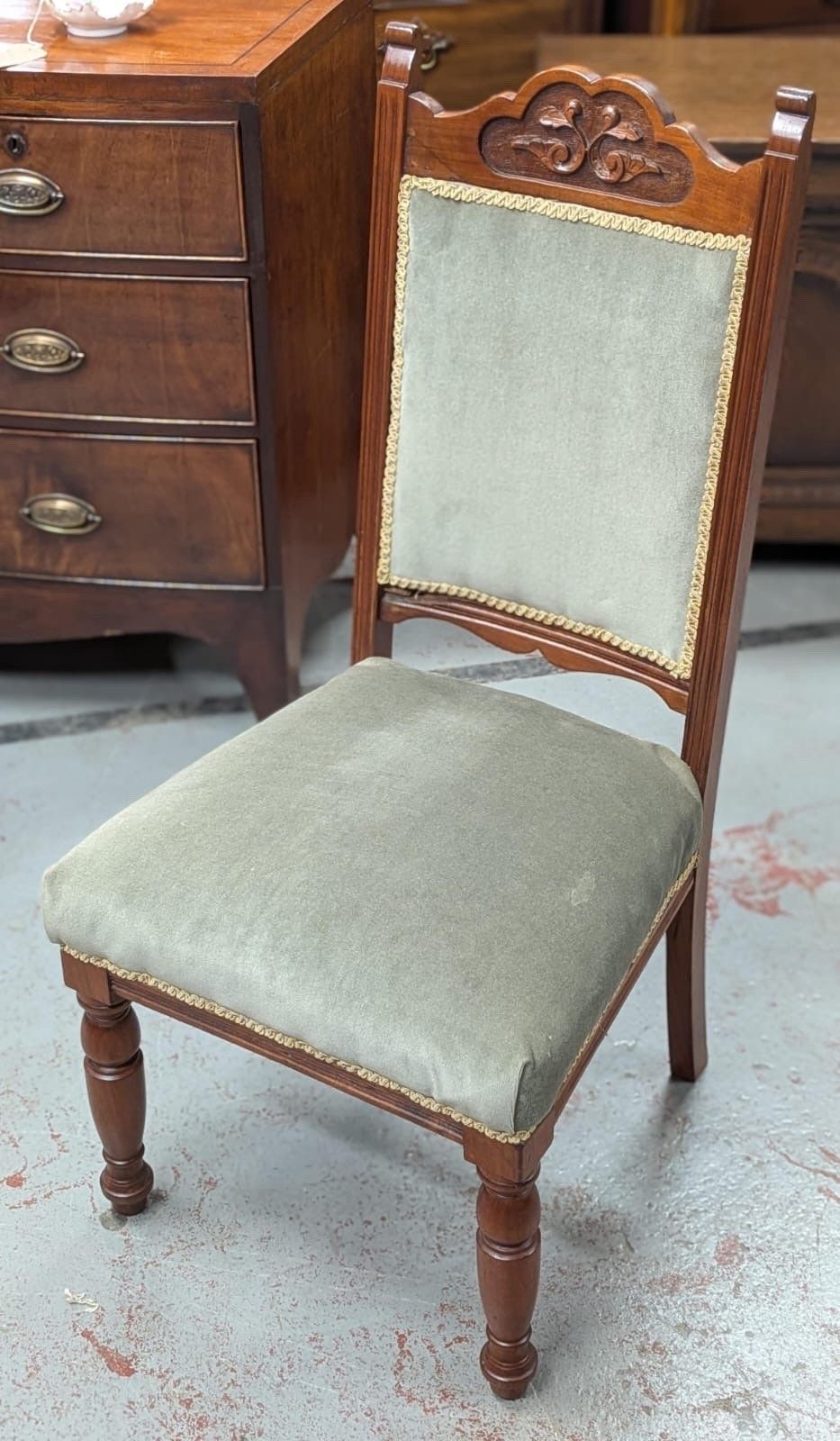 Edwardian Walnut Bedroom Or Hall Chair photo Furniture