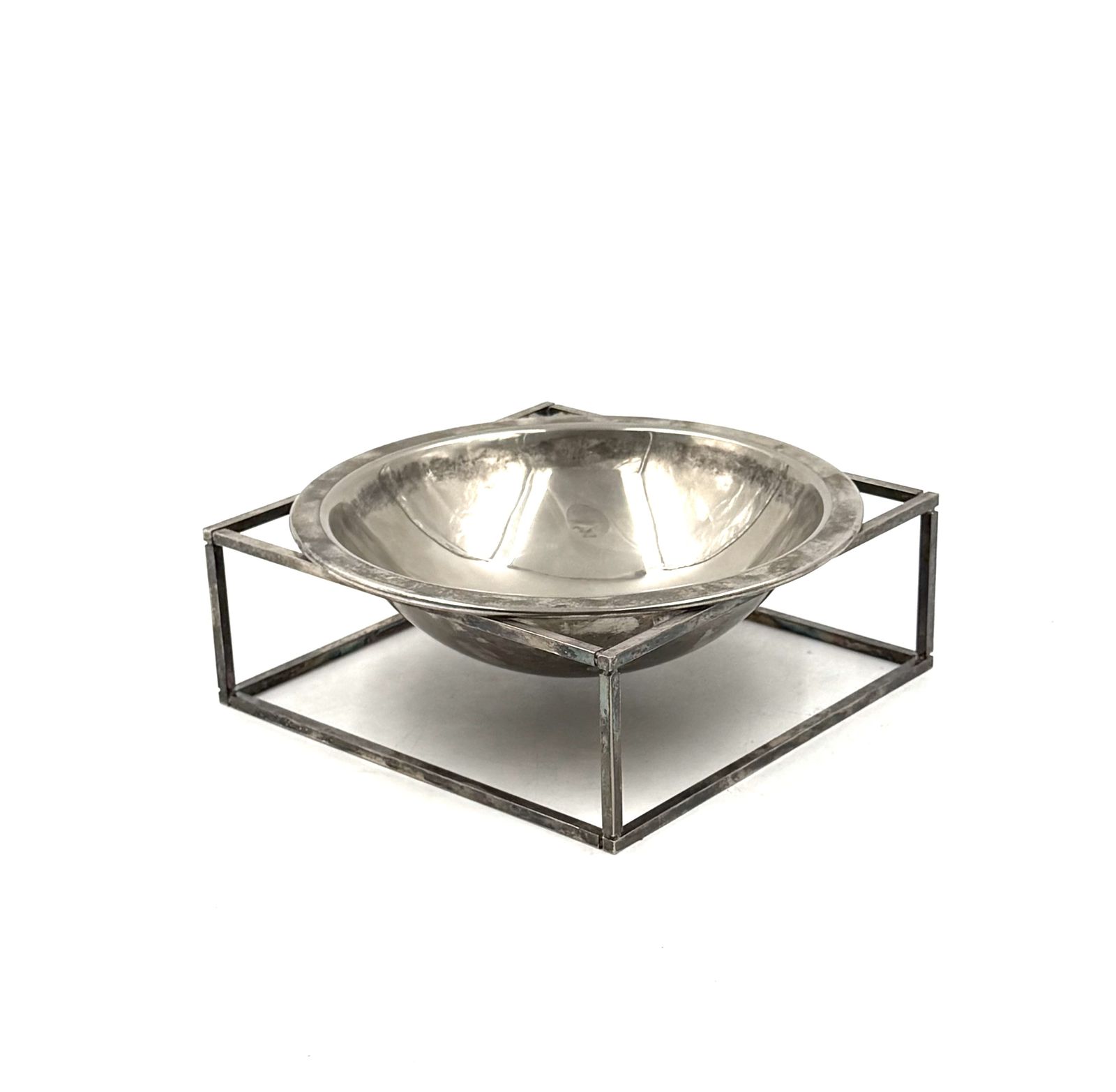 Mid Century Modern Silver Plated Bowl / Vide Poche, Pm Italy 1970s photo vinterior