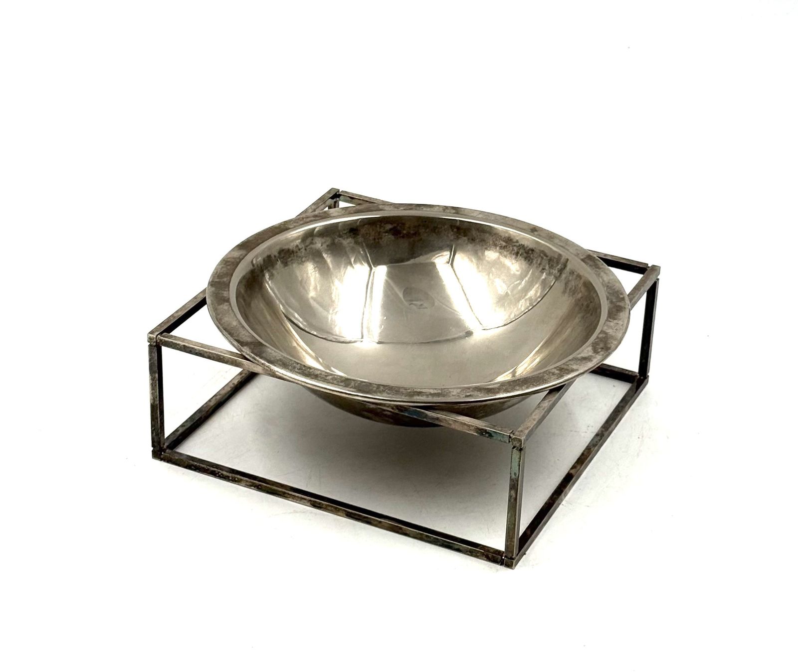 photo vintage Mid Century Modern Silver Plated Bowl / Vide Poche, Pm Italy 1970s