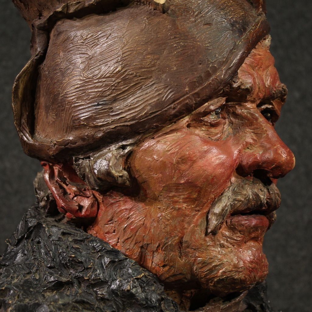 Italian Terracotta Sculpture Of A Fisherman From The 20th Century photo for sale
