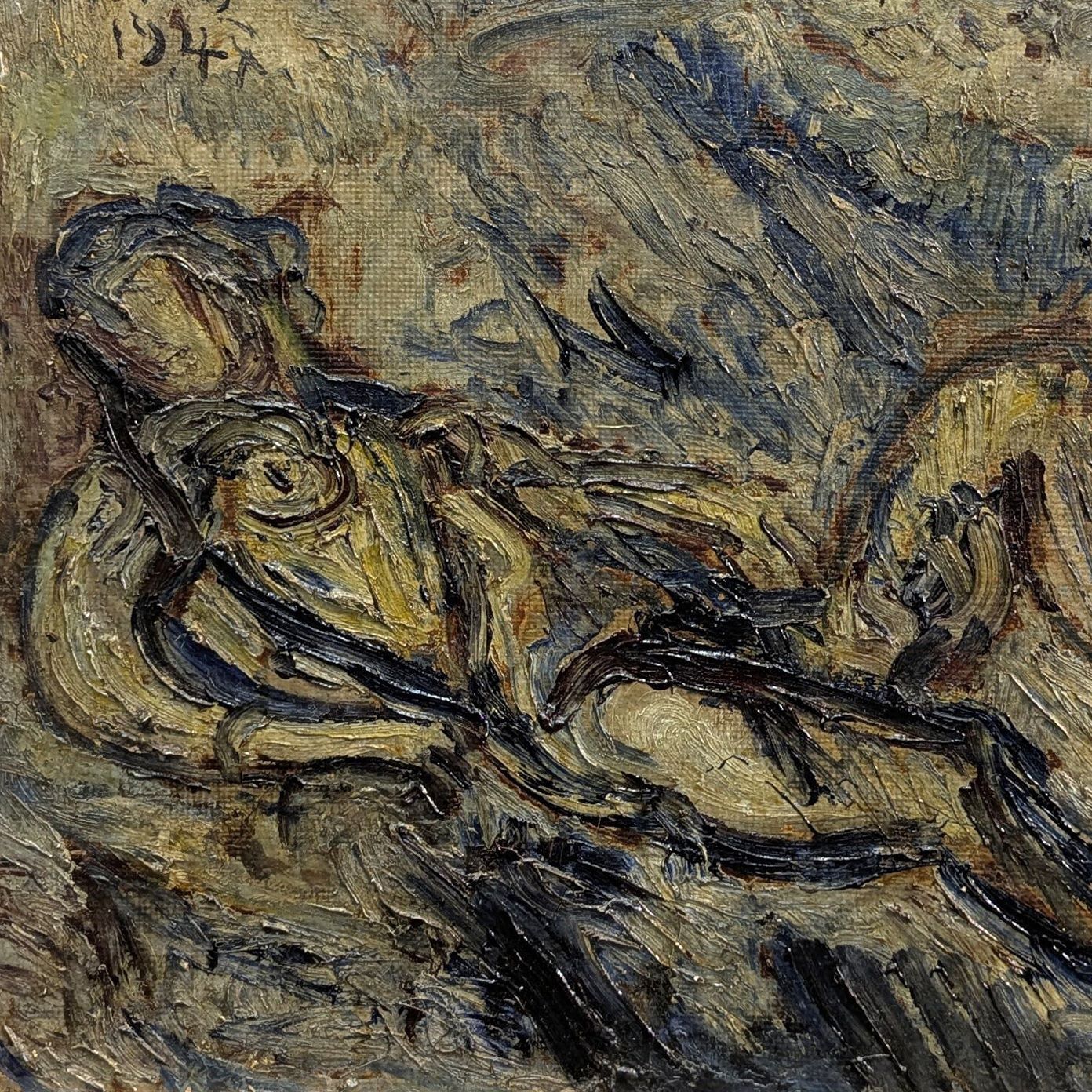 Richard Mandin, Reclining Nude In A Landscape, 1954 photo furniture