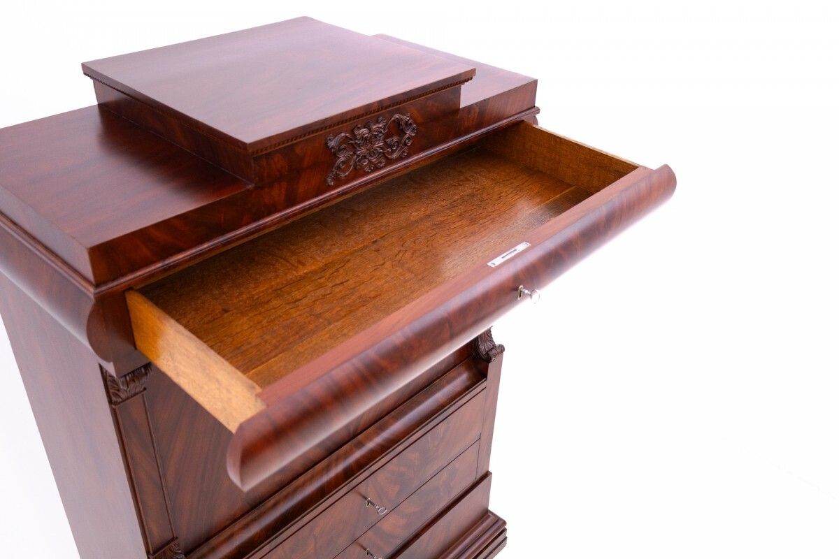 Furniture Antique Secretary From Around 1880, Northern Europe. After Renovation. photo
