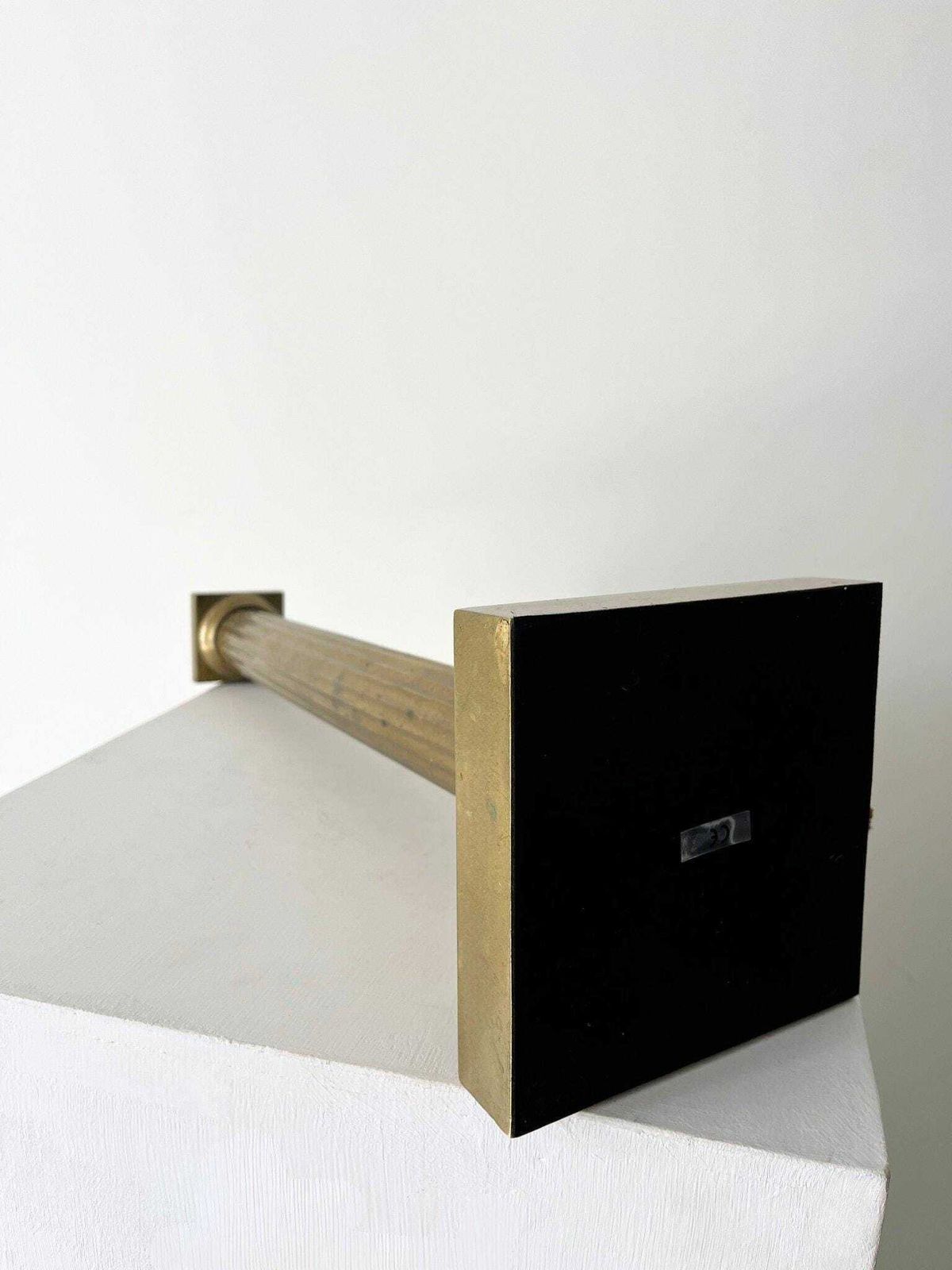 Minimalist Brass Column Lamp With A Stylised Geometric Form, Rewired And Pat Tested, 20th Century Accent Light photo vintage