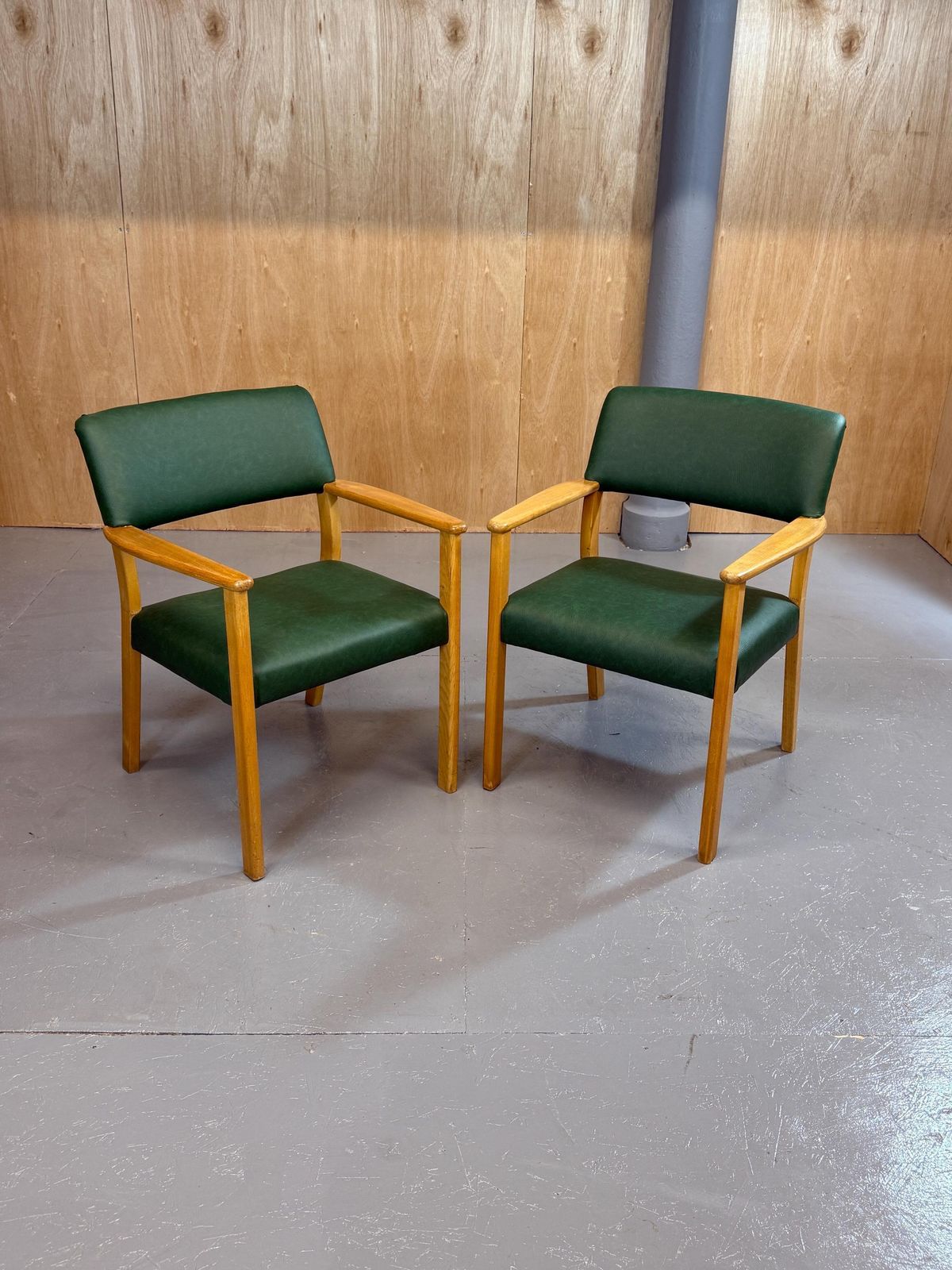 Parker Knoll Pk Mid Century Office Armchair In Green Antique Vinyl Leather.. Fully Refurbished & Restored.. photo buy