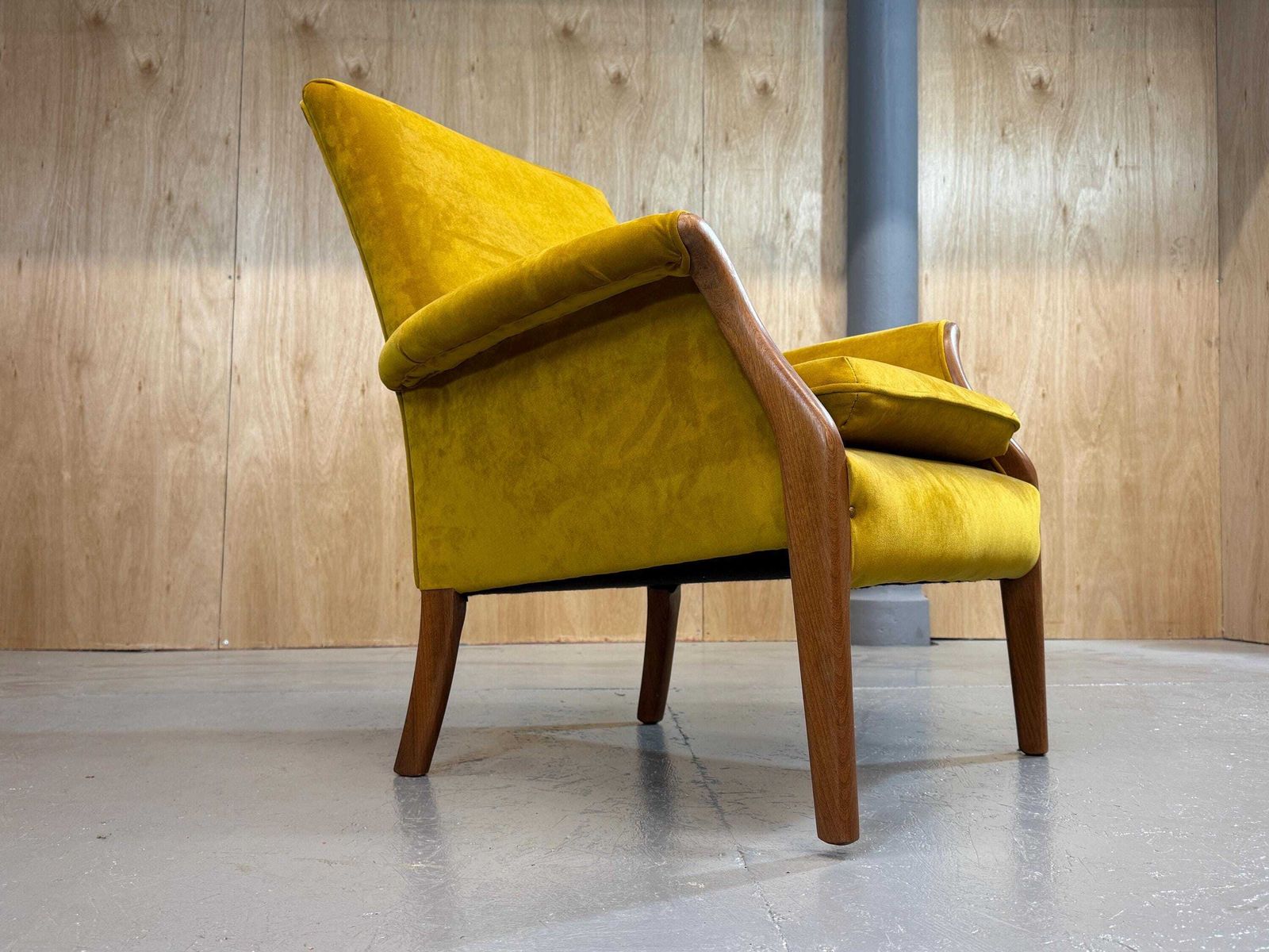 Parker Knoll Beautiful Froxfield Armchair In Mustard Velvet Fabric.. Fully Refurbished & Restored..