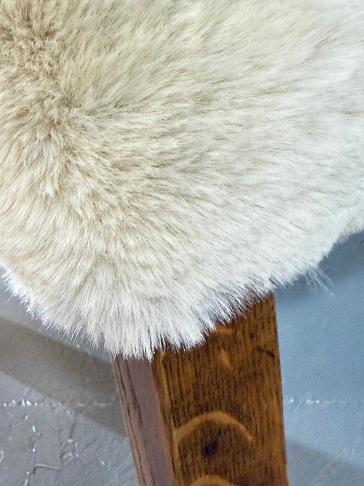 Parker Knoll Petite 1930’s Bespoke Utility Armchair In Oak And Polar Fleece Nordic Fur Luxury Fabric. Fully Refurbished & Restored. photo vintage