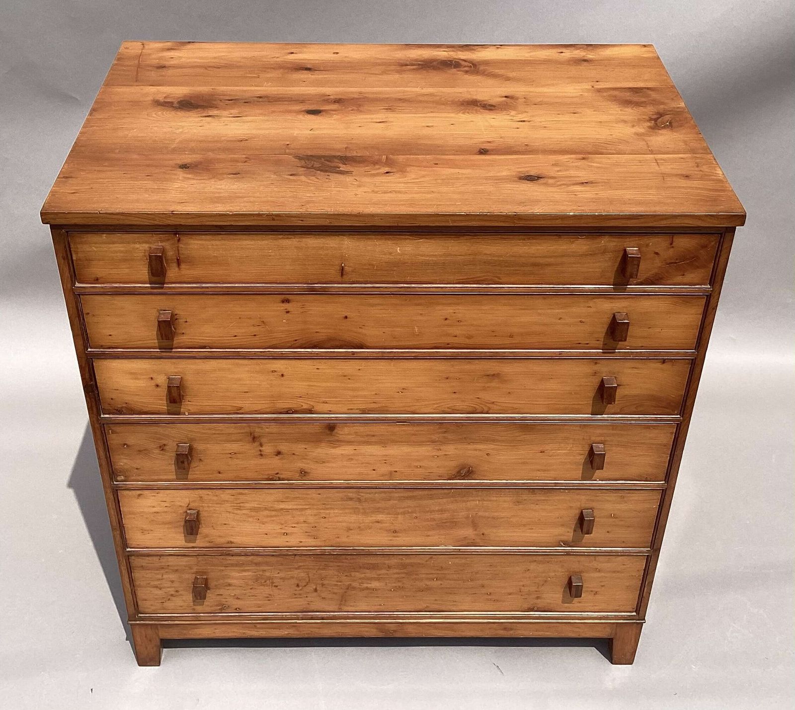 Exceptional Arts And Crafts Solid Yew Wood Chest Of Drawers photo buy
