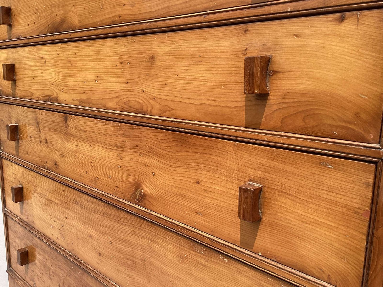 photo for sale Exceptional Arts And Crafts Solid Yew Wood Chest Of Drawers