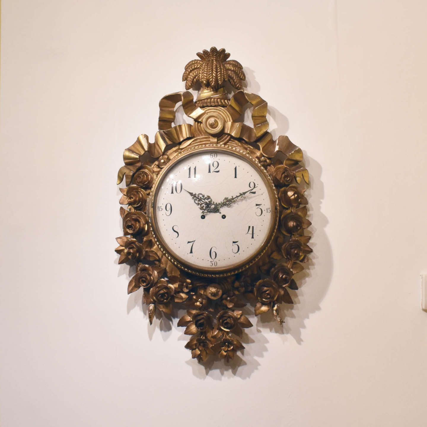 Giltwood Cartel Clock, 1800s, Antique photo furniture