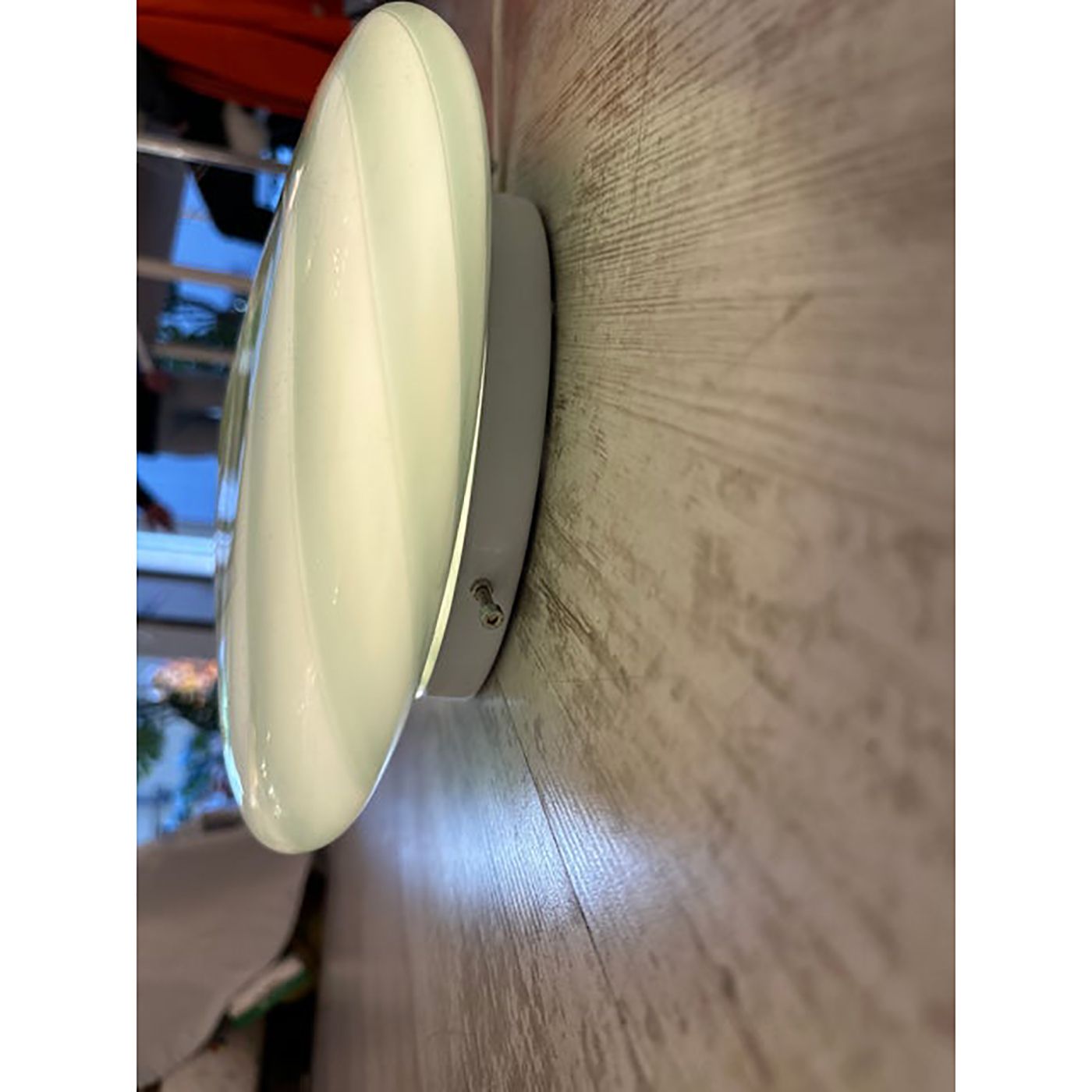 Italian Milky White And Green Swirls Murano Glass Flush Mount Or Wall Sconce photo for sale