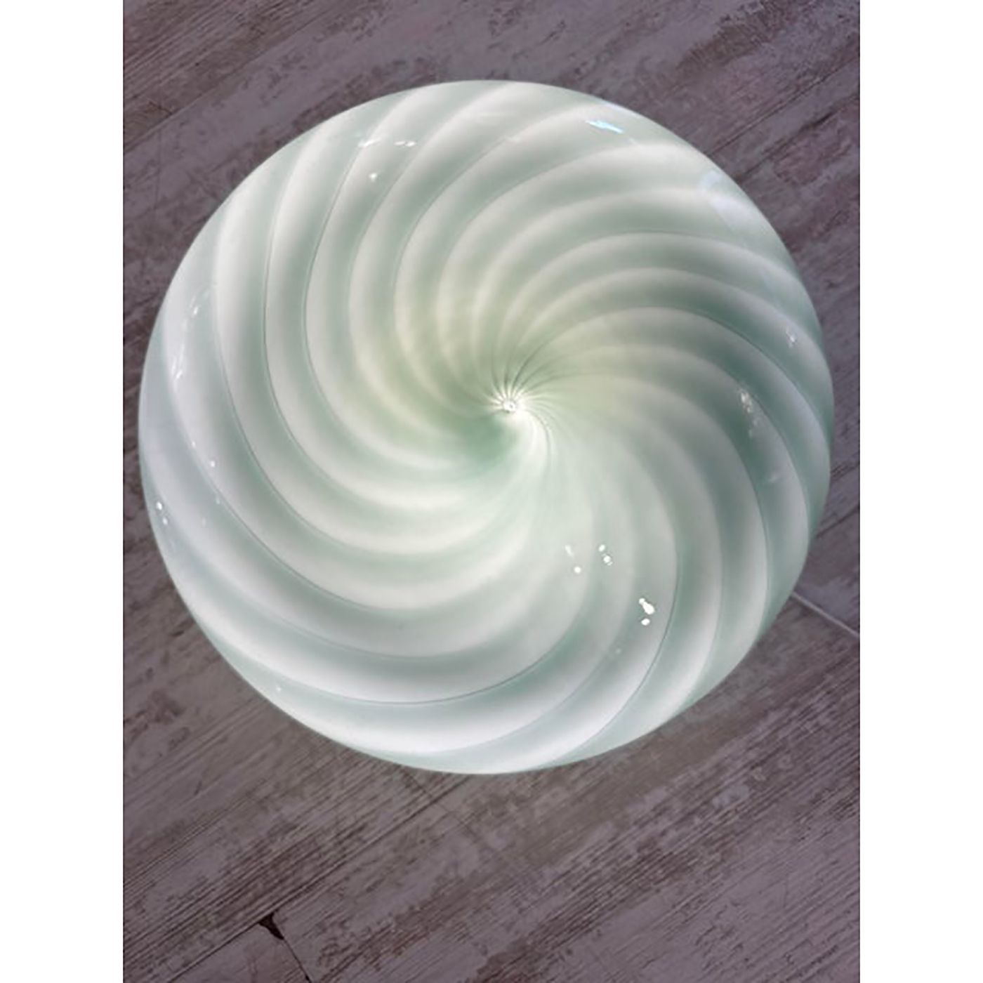 Italian Milky White And Green Swirls Murano Glass Flush Mount Or Wall Sconce photo Lighting