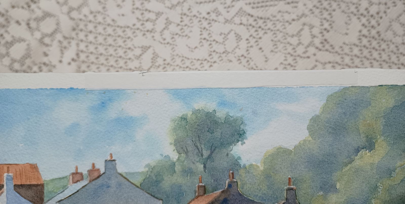 Original Unframed Watercolour Painting,Low Tide Quayside West Yorkshire Signed M.Lees. photo vintage