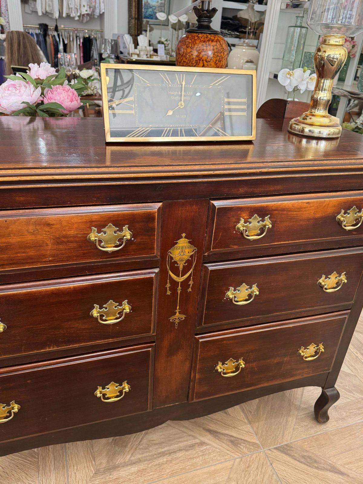 Antique Style Wooden Chest Of Drawers With Brass Detail photo furniture