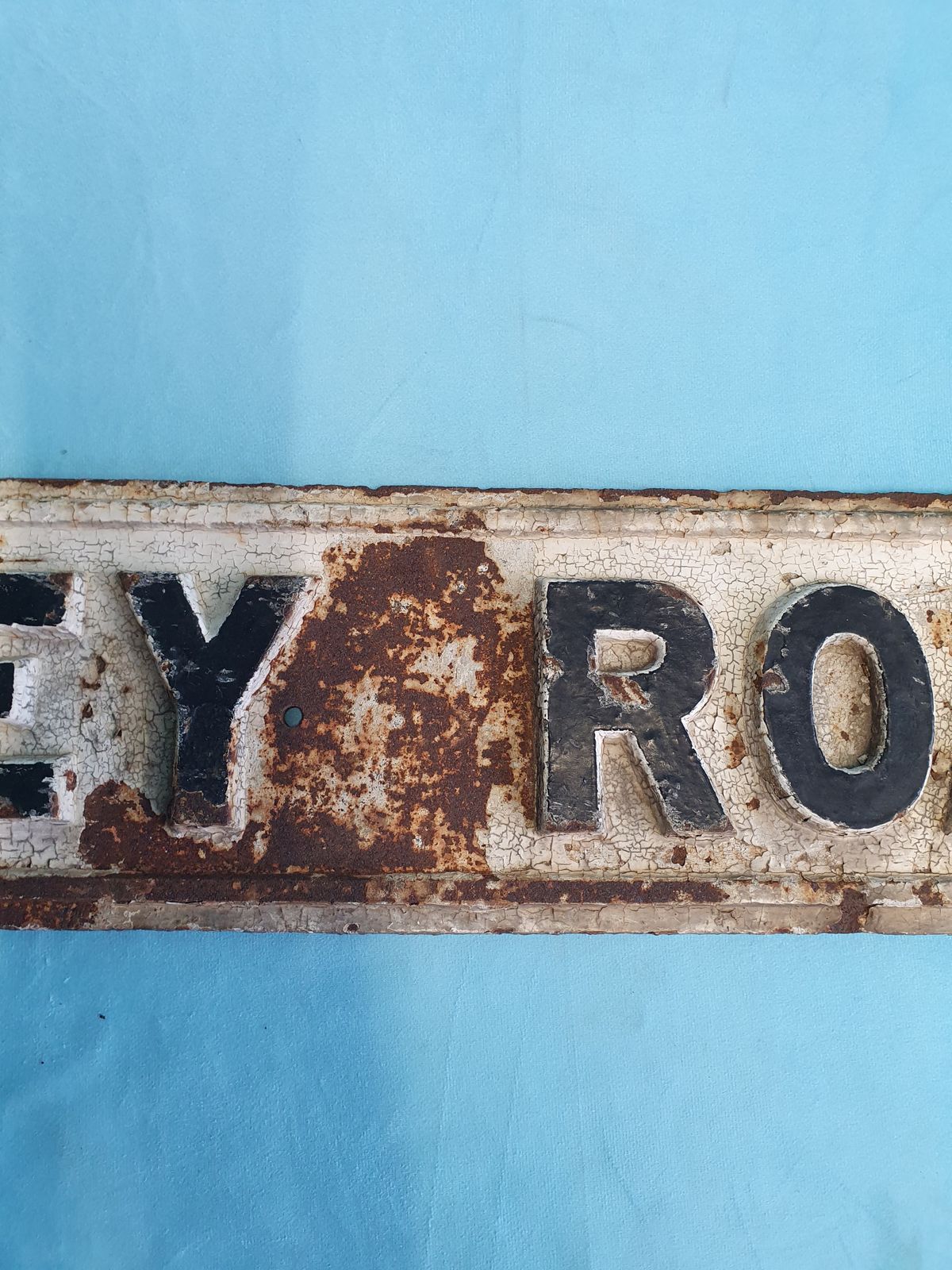 Late 19th Century Cast Iron Street Sign Jersey Road photo 145.0