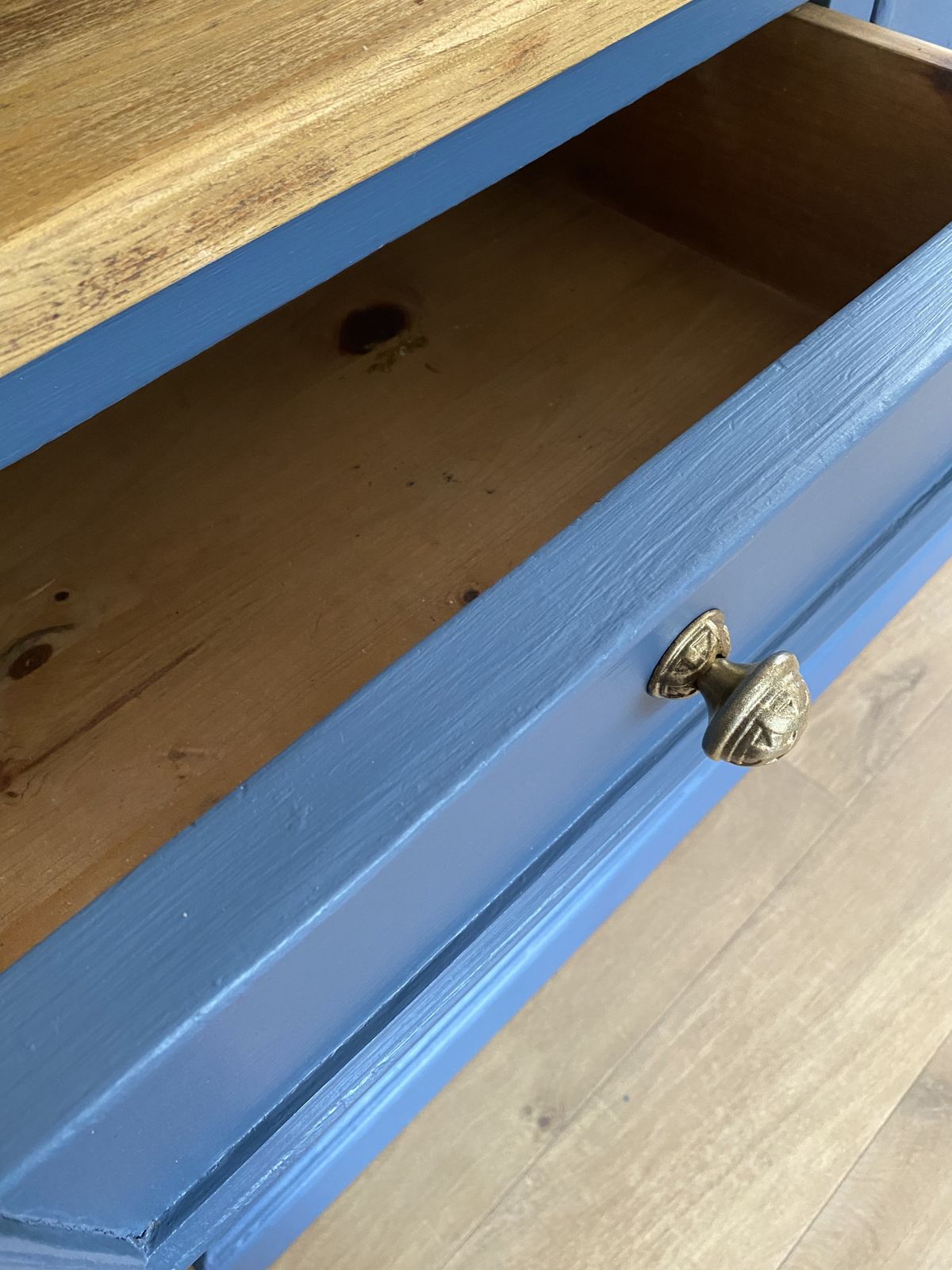 Rustic Farmhouse Dresser, Blue Welsh Dresser, Old Pine Dresser photo furniture