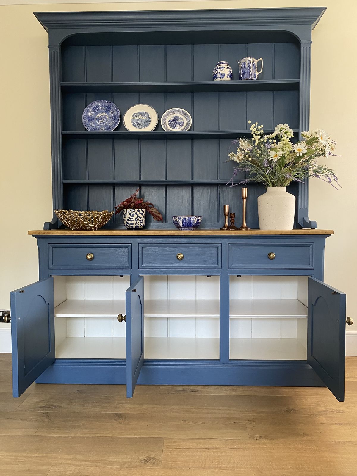 photo furniture Rustic Farmhouse Dresser, Blue Welsh Dresser, Old Pine Dresser