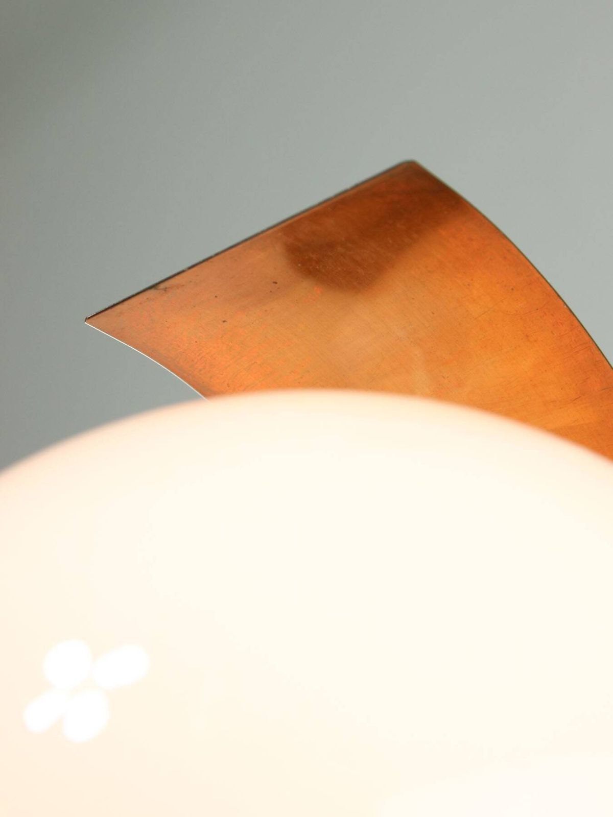 photo buy Vintage Italian Copper And Opaline Chandelier, 1970s
