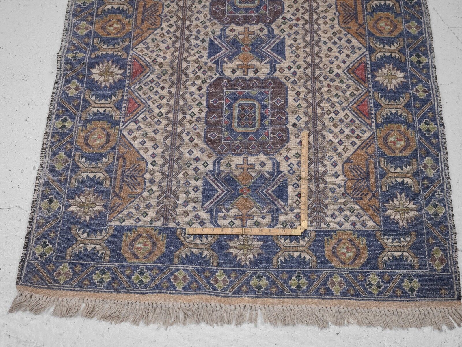 Textiles Vintage Afghan Baluch Handwoven Rug 213 X 116 Cm Circa 1970 (Distressed Balouch) photo