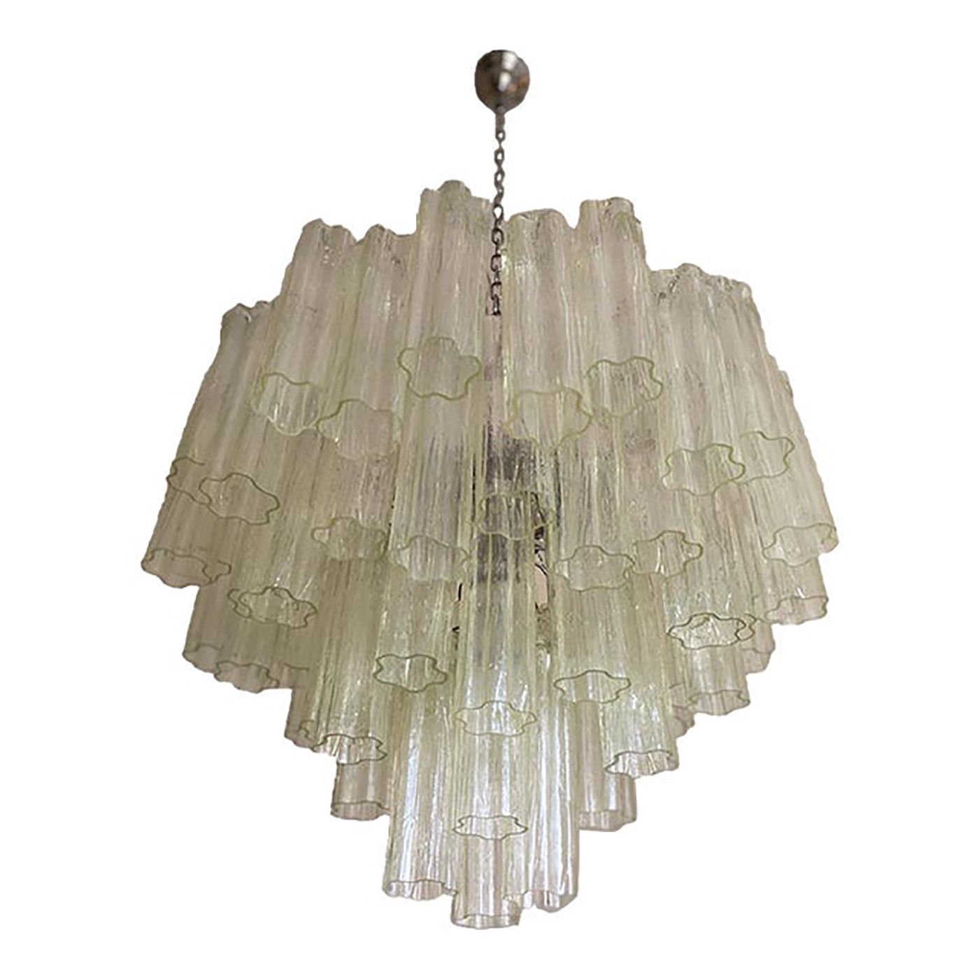 Contemporary Champagne "Tronchi" Murano Glass Chandelier In Venini Style