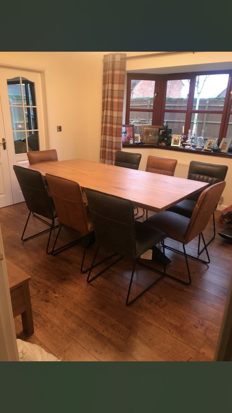8 Leather Dining Chairs – Lee Longlands Brockley – Excellent Condition photo furniture