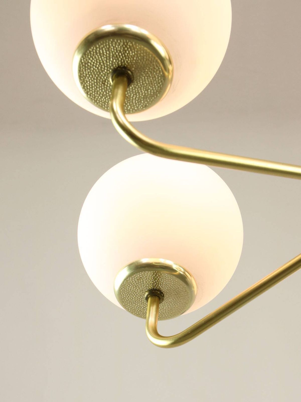 Mid Century Upward Sputnik Golden Chandelier, 60s photo vintage