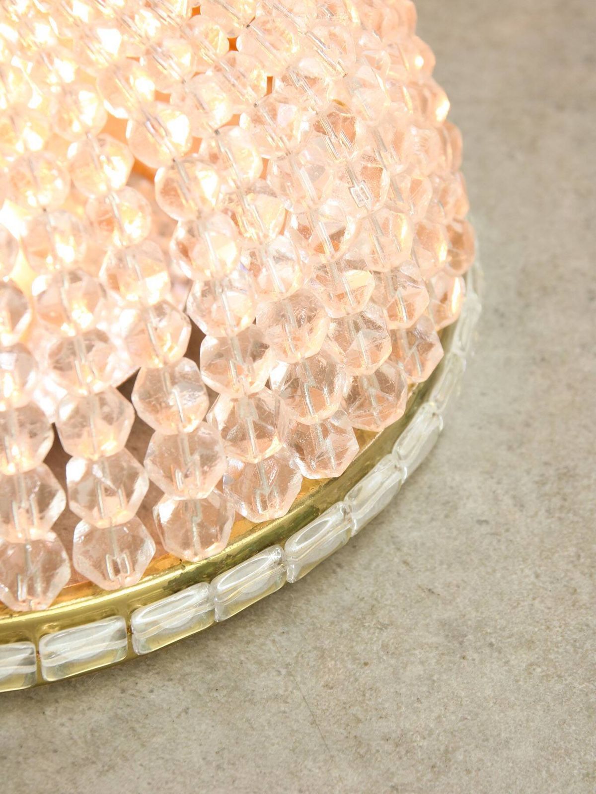 Lighting Mid Century Czech Crystal And Brass Wall Lamp In Brass, 50s, Set Of 2 photo