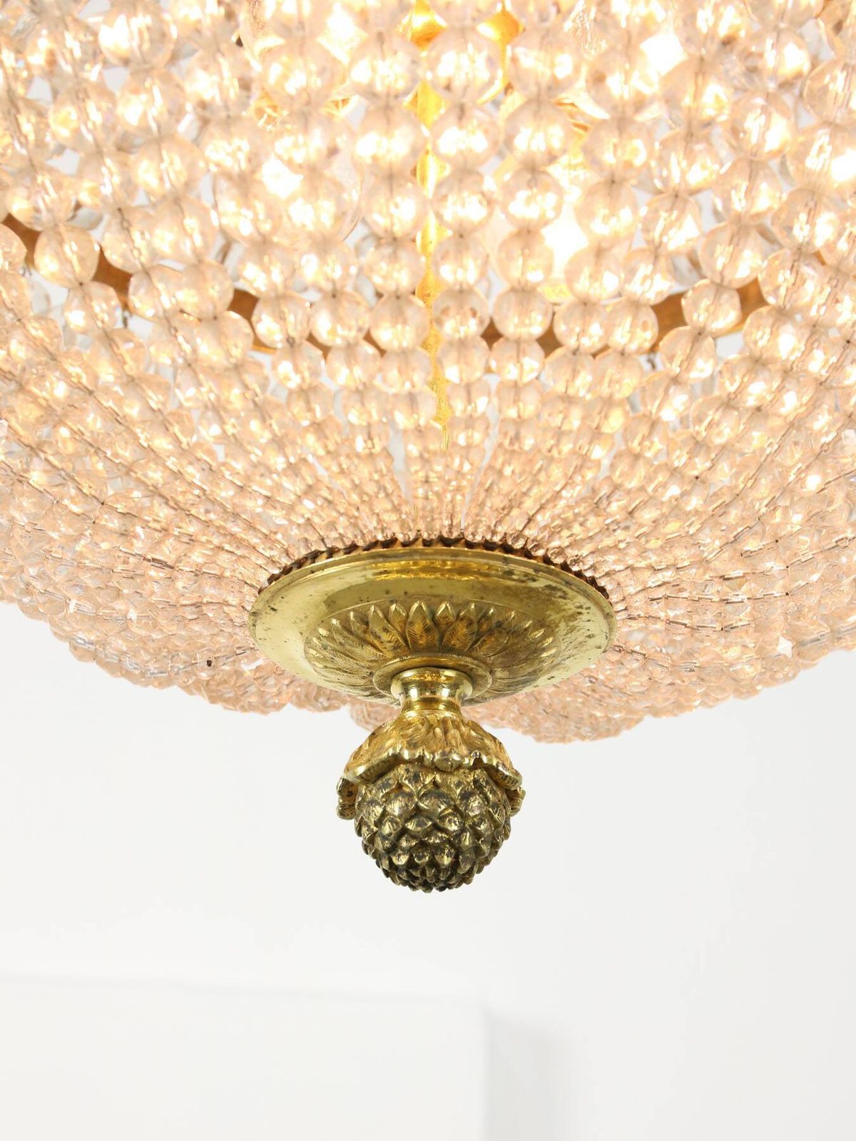 French Empire Crystal And Brass Chandelier, 1940s photo Lighting