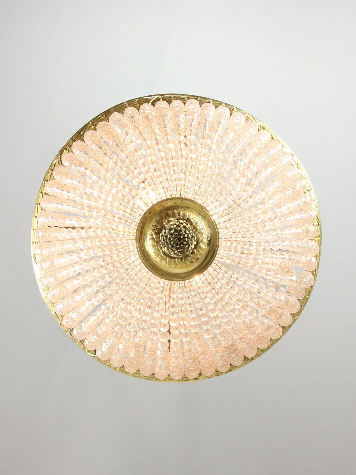 1693.0 French Empire Crystal And Brass Chandelier, 1940s photo