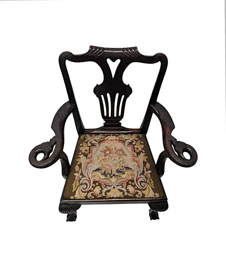 A Very Rare Irish 19th Century Armchair Attributed To 'Butlers' Of Dublin photo for sale