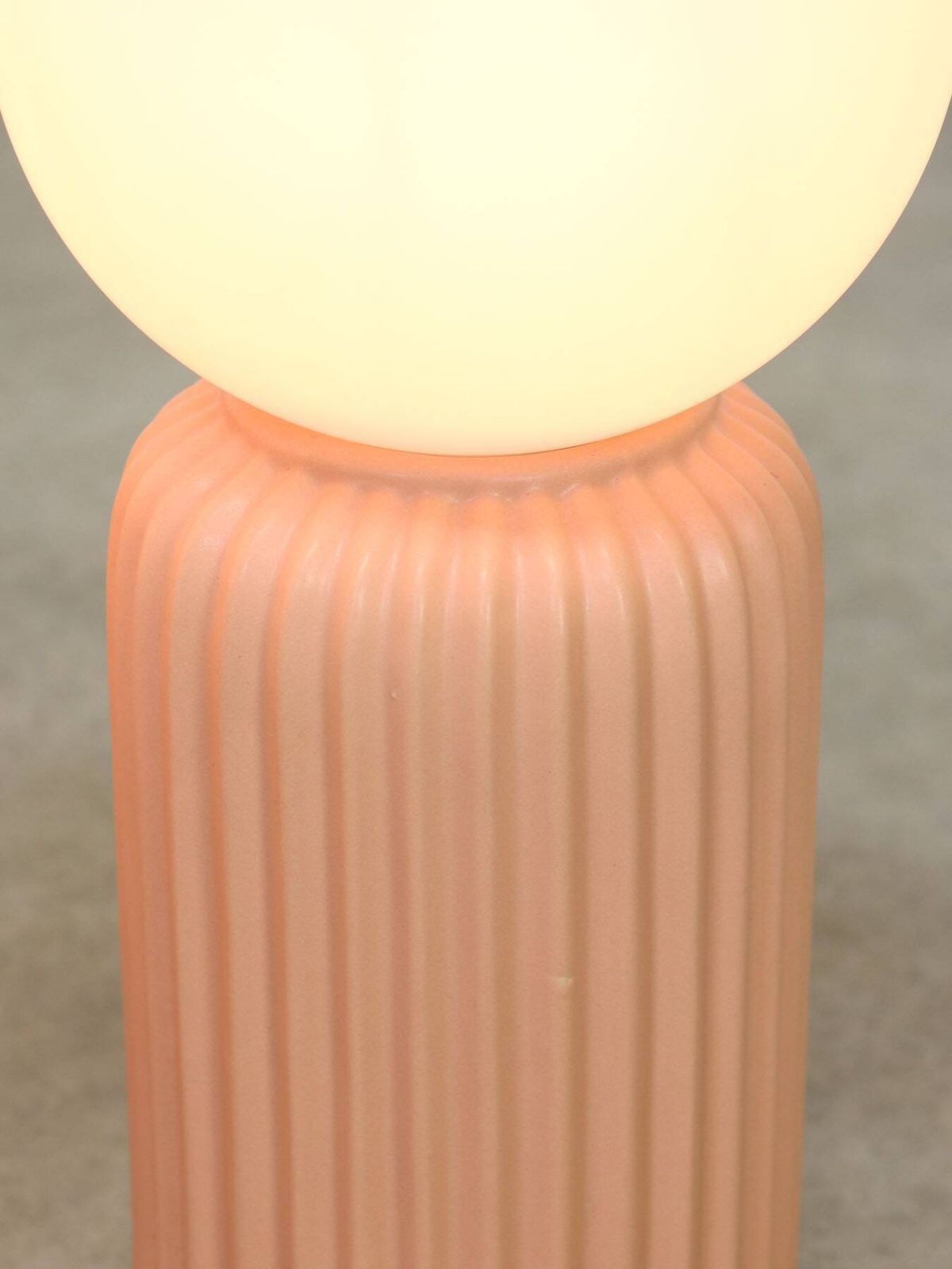 Vintage Italian Ceramic Table Lamps In Salmon Ceramic And Opaline, Set Of 2 photo vintage