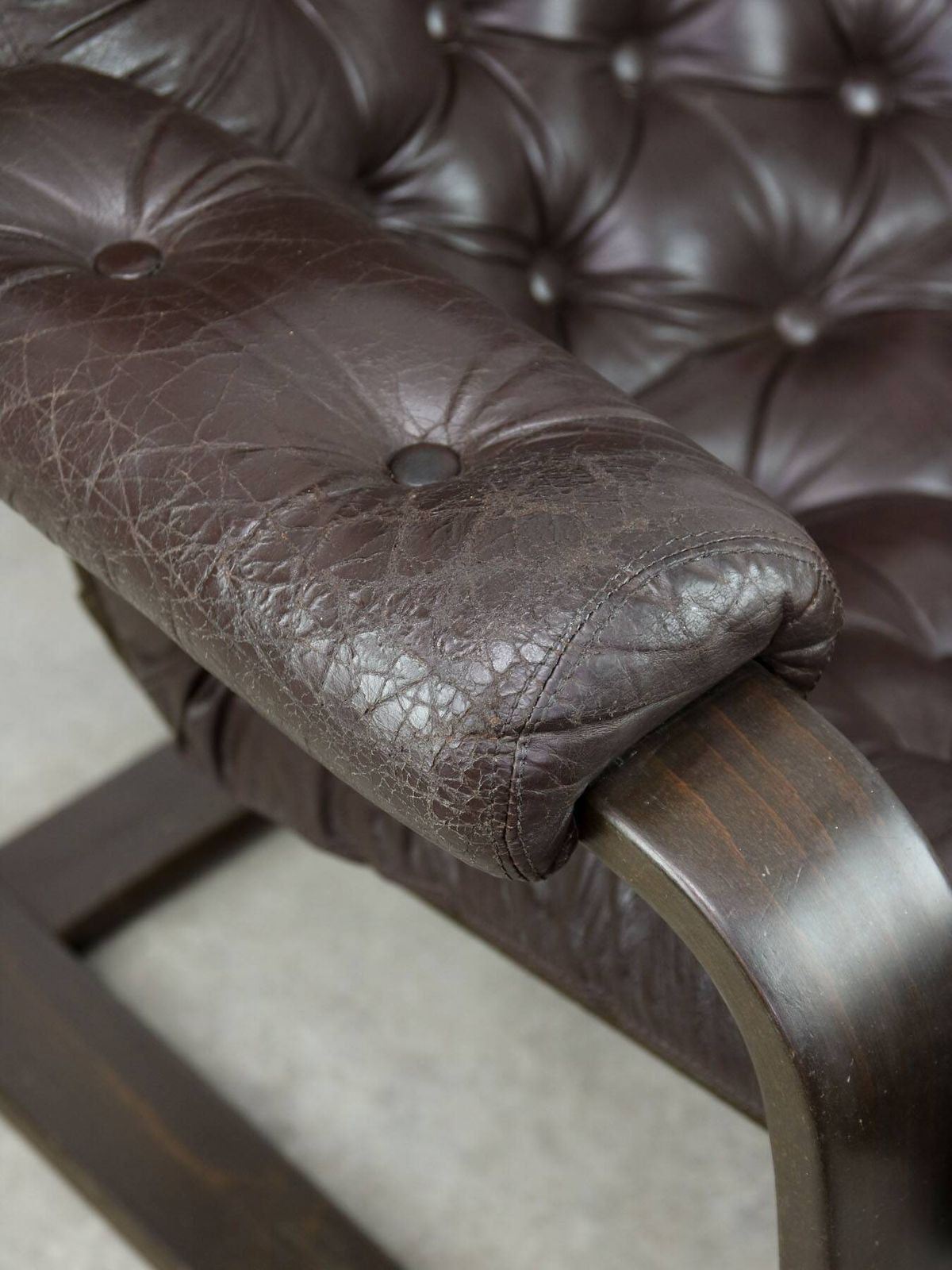 Furniture Luxurious Lounge Armchair In Leather, 1970s photo