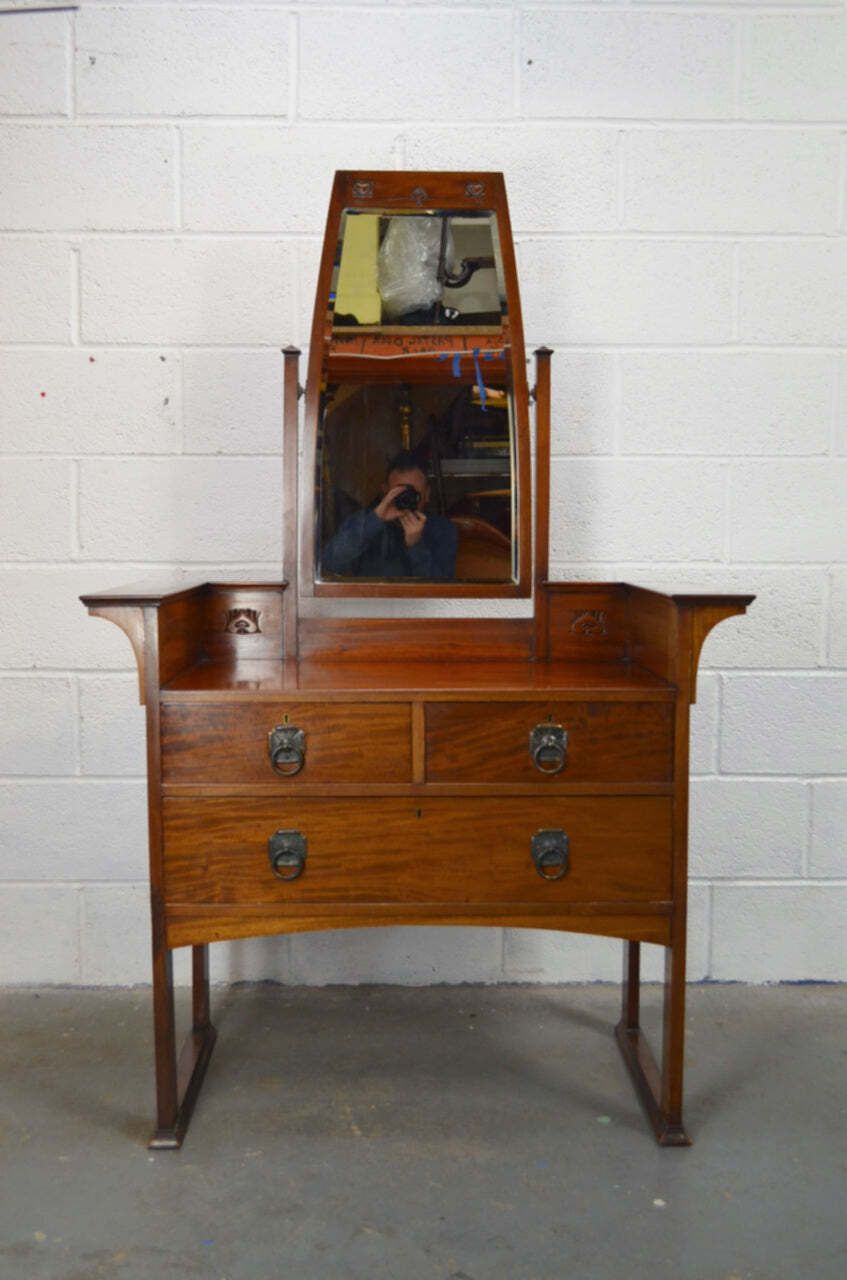 A Late 19th Century Art Nouveau Mahogany Dressing Table   Liberty & Co photo furniture
