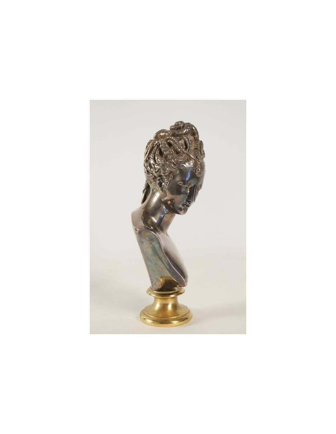 Gilt Bronze And Silver Plated Bust Of Diana, 20th Century photo Art