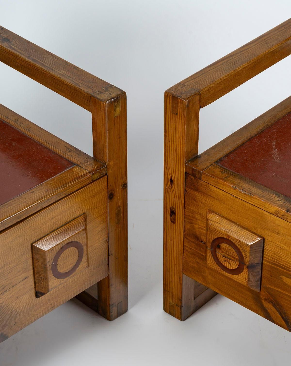 Pair Of Wooden Bedside Tables From The 1960s. photo Furniture